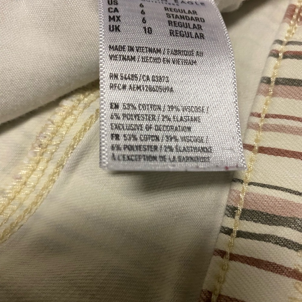 American Eagle Hi-Rise Jegging Women’s Size 6 Multi Striped Pants Skinny Jeans - Picture 7 of 14